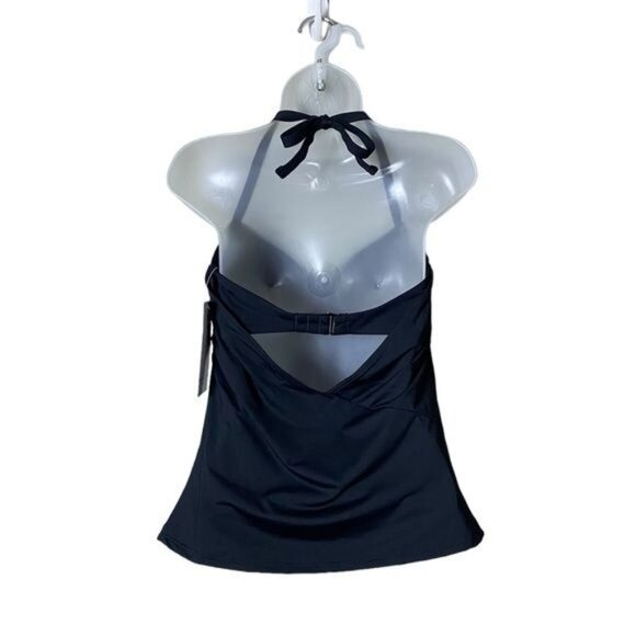 Athleta Hampton Bra Cup Swim Tankini‎ Top Black UPF 50+ Beach Vacation 32 D/DD - Picture 7 of 7